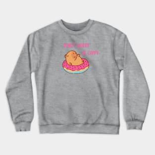 Capybara on a donut floater Crewneck Sweatshirt